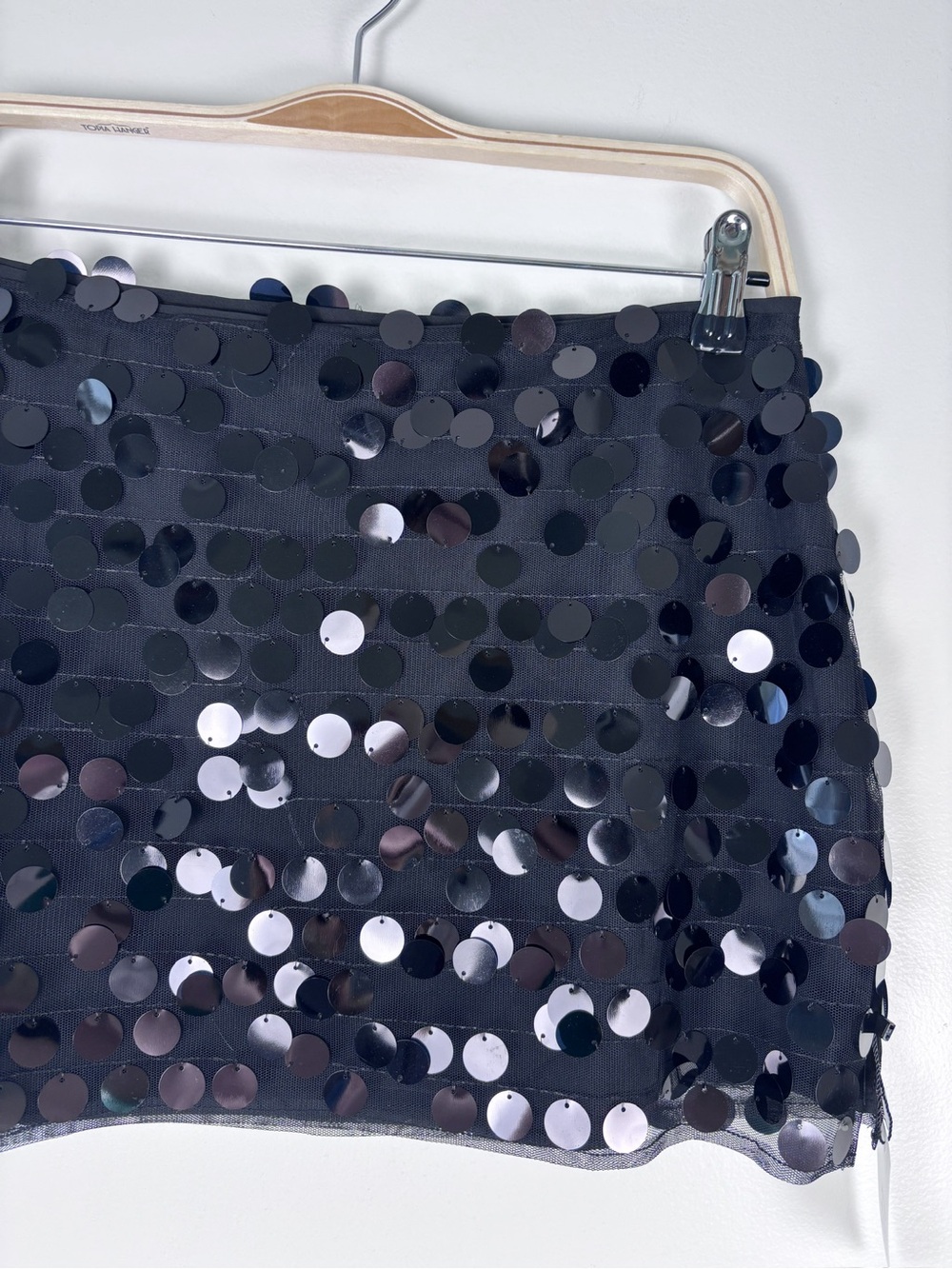 Superdown Revolve Black Bebe Sequined Party Club Slit Mini Skirt Size XS NWT - Picture 5 of 9